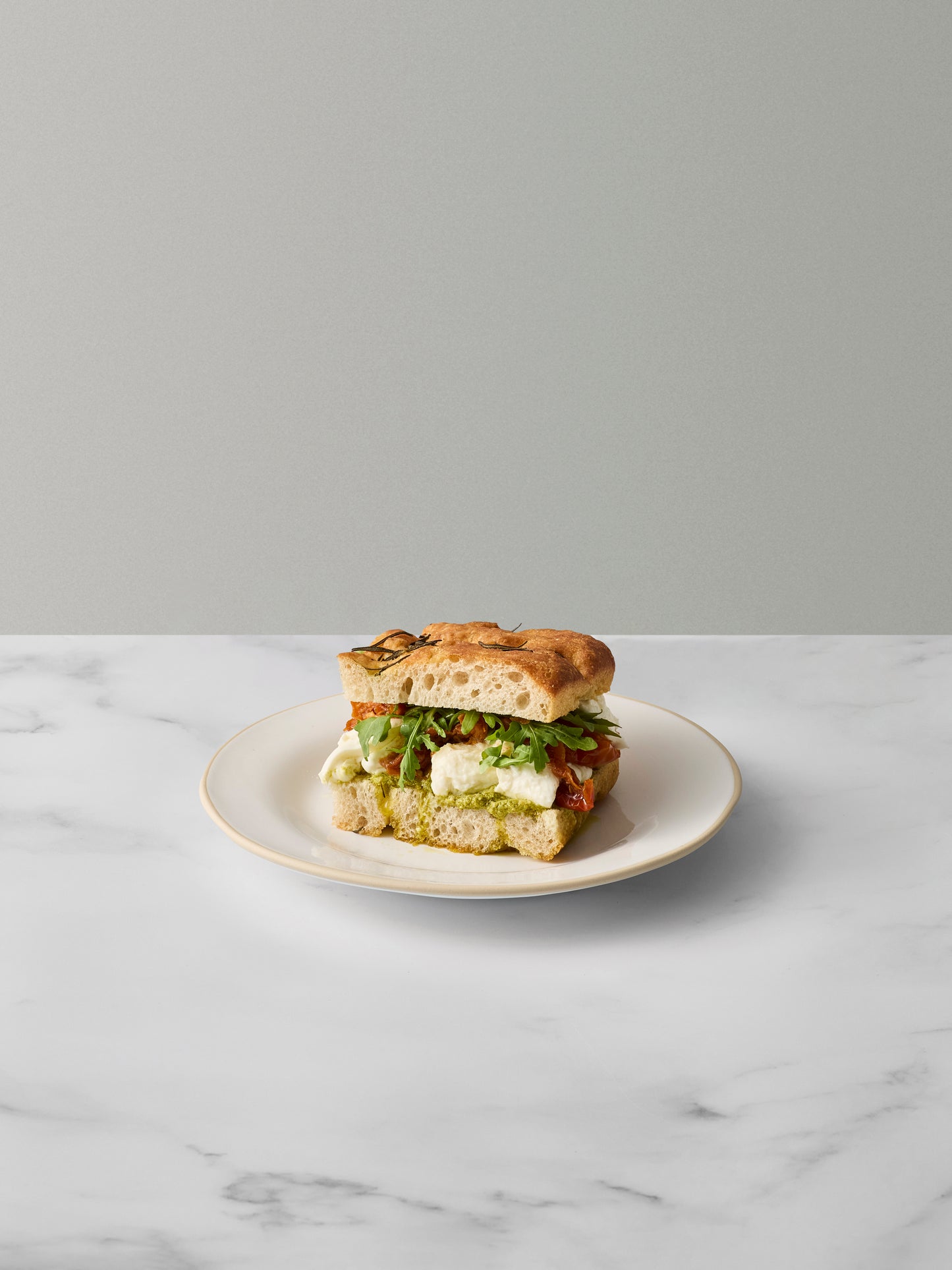 Mozzarella, Pesto & Tomato Focaccia