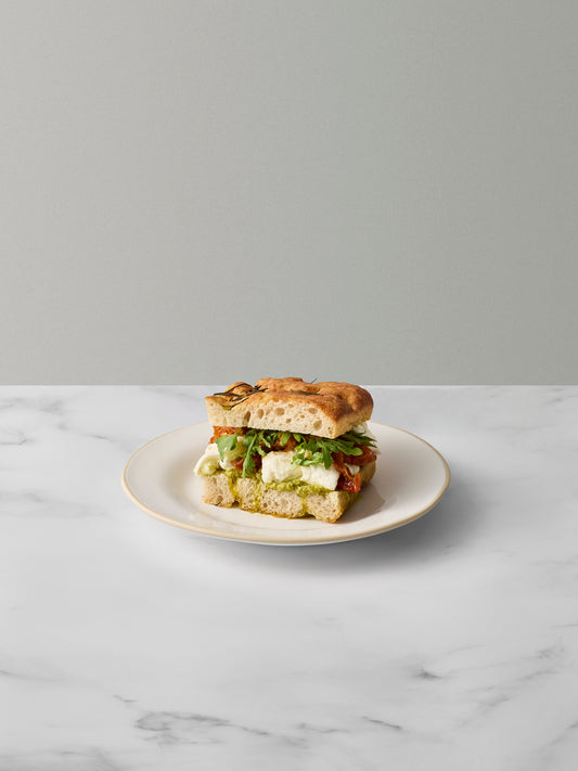 Mozzarella, Pesto & Tomato Focaccia