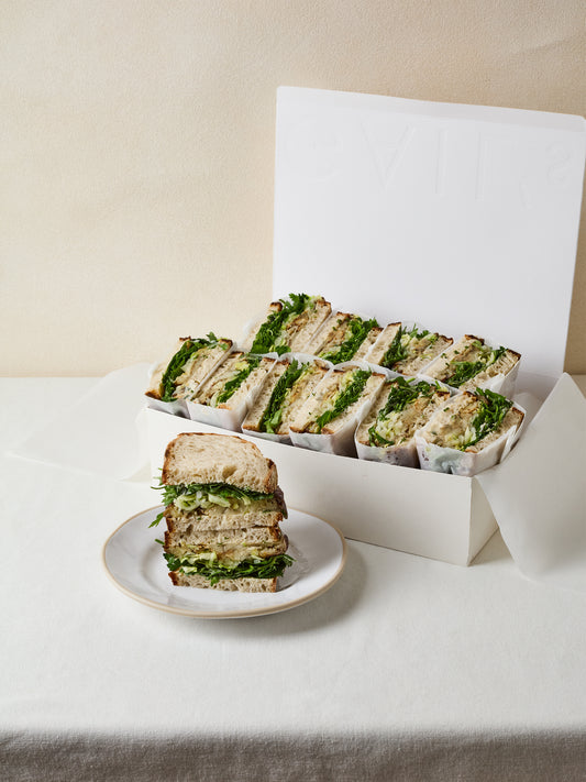 12 Aubergine, Crunchy Slaw & Herbs Sandwich Halves | GAIL's Bakery