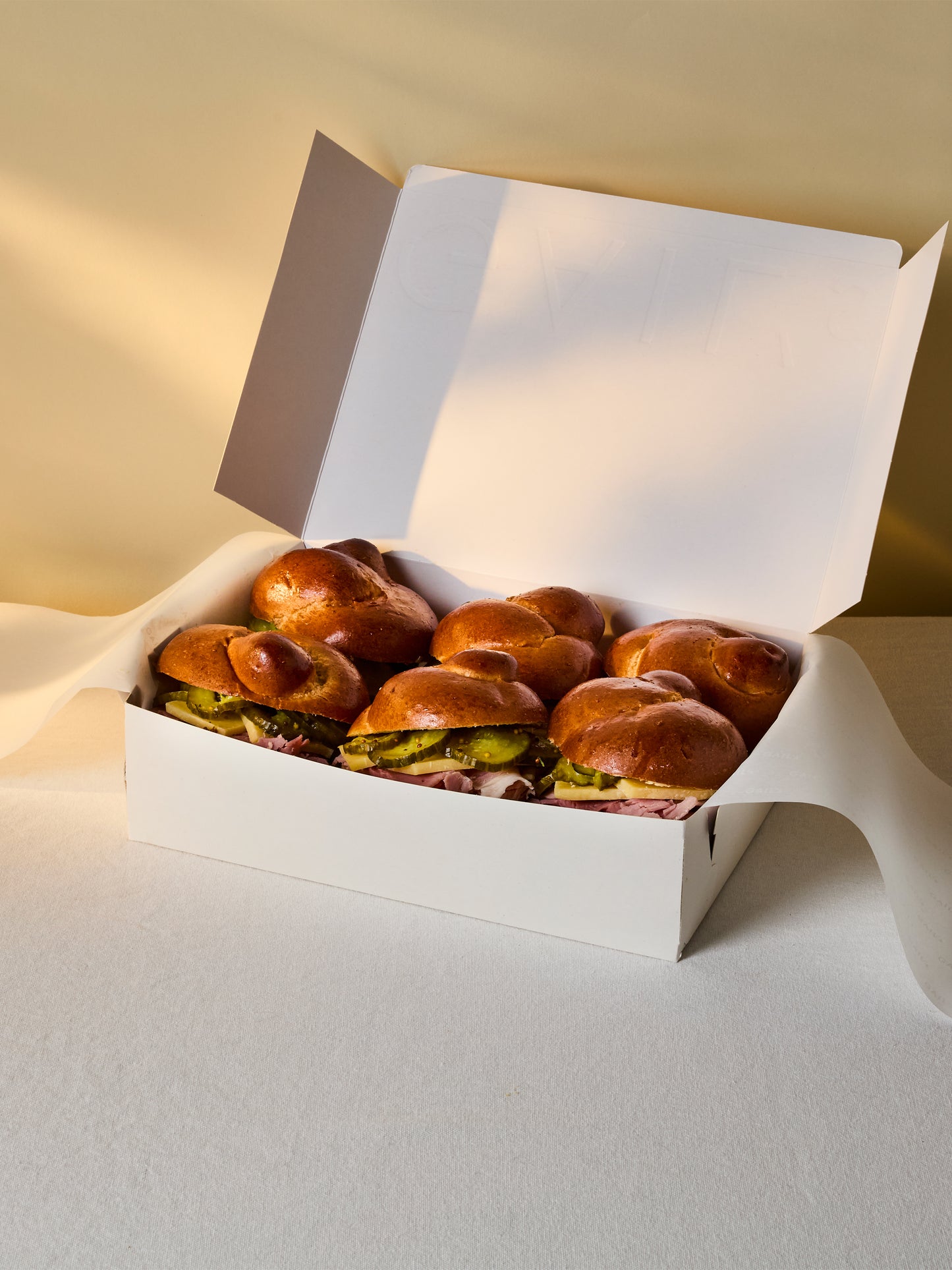 6 Ham, Cheese & Pickle Challah Knots | GAIL's Bakery